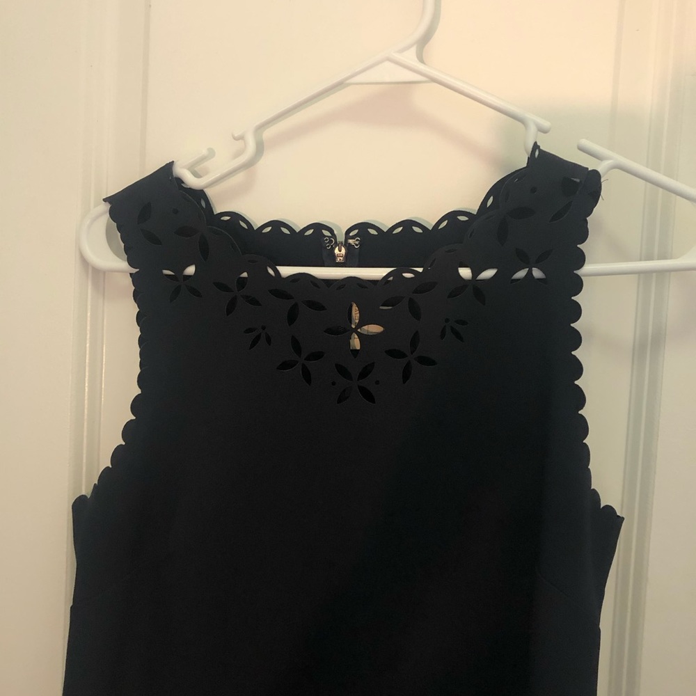 Navy Blue Size 4 Scalloped Dress